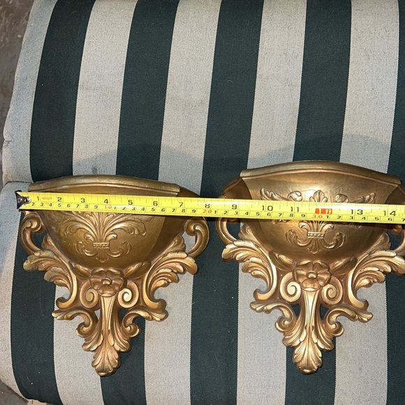 Two MCM Hollywood Regency HOMCO Wall Pockets - Picture 7 of 8